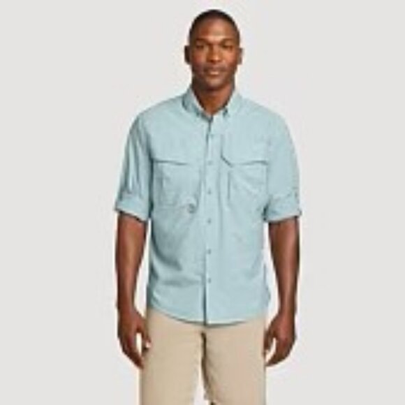 Eddie Bauer Men's King Salmon Classic Fit Long-Sleeve Shirt Size Med - Picture 2 of 15